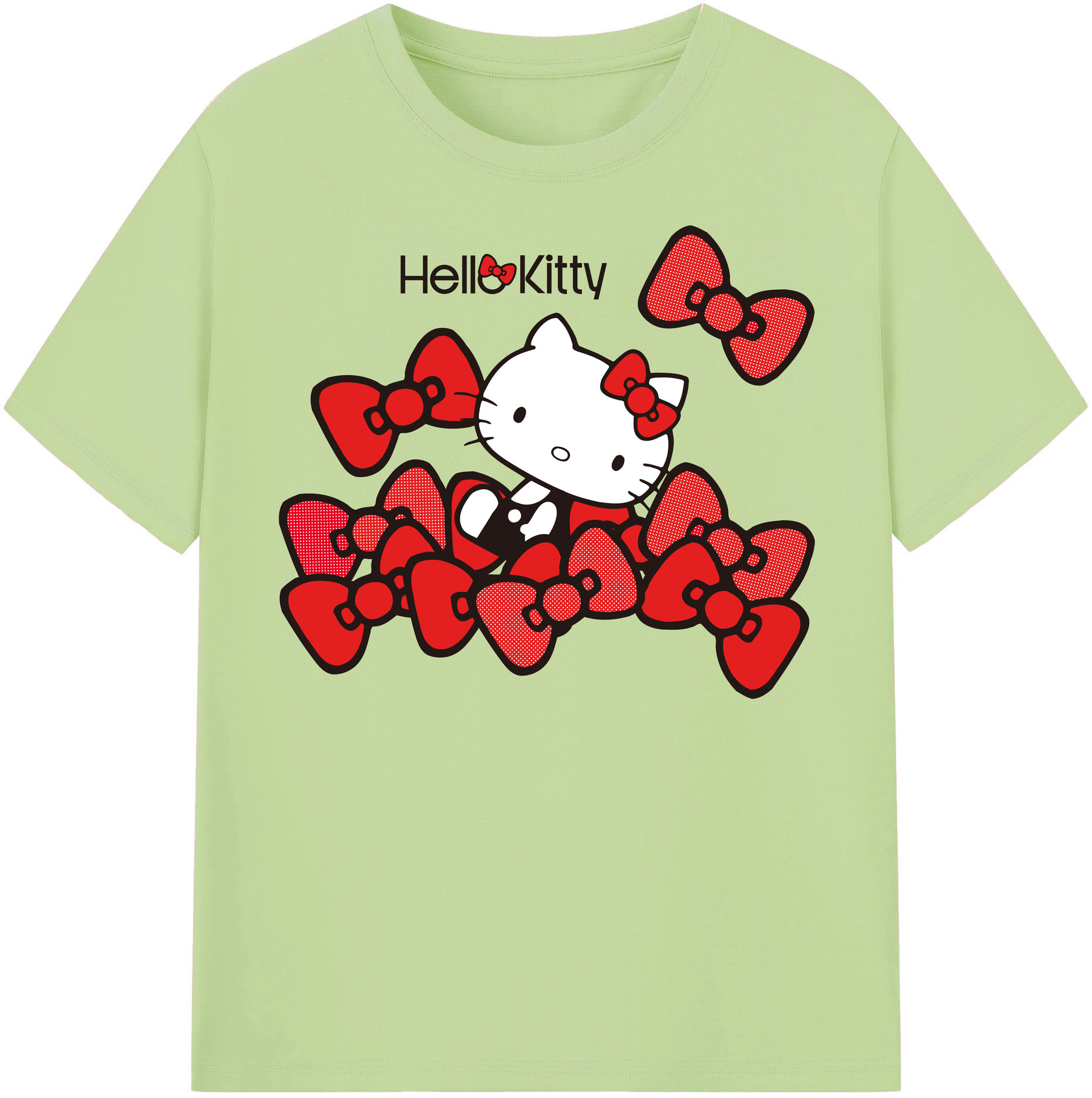 （画像用） Hello Kitty ハローキティ 綿100％半袖Tシャツ（フロントプリント）